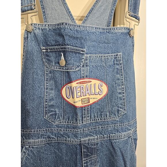 Faded Glory Men's Large Denim Overalls Jeans Cotton Bibs Work Wear Never Worn - Picture 2 of 10